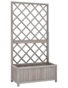 vidaXL Саксия за цветя с решетка сива 70x30x135 см масивна ела