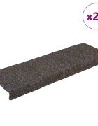vidaXL Самозалепващи се изтривалки за стълби 20 бр. 65x21x4 см антрацит правоъгълен кант