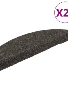 vidaXL Самозалепващи се постелки за стълби 20 бр. 56x17x3 см антрацит полукръгли