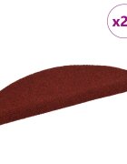 vidaXL Самозалепващи се постелки за стълби 20 бр. 56x17x3 см бордо червени полукръгли
