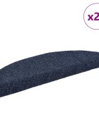 vidaXL Самозалепващи се постелки за стълби 20 бр. 56x17x3 см сини полукръгли