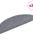 vidaXL Самозалепващи се постелки за стълби 20 бр. 56x17x3 см светлосиви полукръгли