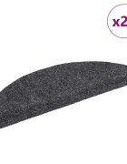vidaXL Самозалепващи се постелки за стълби 20 бр. 56x17x3 см тъмносиви полукръгли