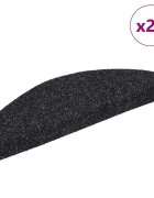 vidaXL Самозалепващи се постелки за стълби 20 бр. 65x21x4 см черни полукръгли големи