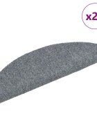 vidaXL Самозалепващи се постелки за стълби 20 бр. 65x21x4 см светлосиви полукръгли големи