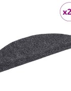 vidaXL Самозалепващи се постелки за стълби 20 бр. 65x21x4 см тъмносиви полукръгли големи