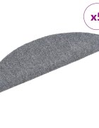 vidaXL Самозалепващи се постелки за стълби 5 бр. 56x17x3 см светлосиви полукръгли