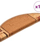 vidaXL Самозалепващи стелки за стълби 10 бр 65x21x4 см бежови
