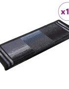 vidaXL Самозалепващи стелки за стълби 10 бр 65x21x4 см черно и сиво