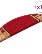 vidaXL Самозалепващи стелки за стълби 10 бр 65x21x4 см червени