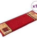 vidaXL Самозалепващи стелки за стълби 10 бр 65x21x4 см червени