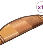vidaXL Самозалепващи стелки за стълби 10 бр 65x21x4 см кафяви