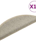 vidaXL Самозалепващи стелки за стълби 15 бр 56x17x3 см светлозелен