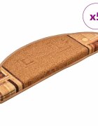 vidaXL Самозалепващи стелки за стълби 5 бр 65x21x4 см бежови