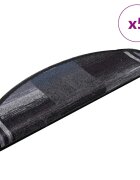 vidaXL Самозалепващи стелки за стълби 5 бр 65x21x4 см черно и сиво