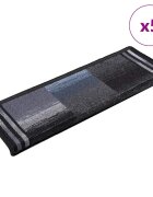 vidaXL Самозалепващи стелки за стълби 5 бр 65x21x4 см черно и сиво