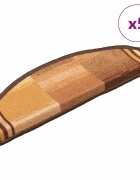 vidaXL Самозалепващи стелки за стълби 5 бр 65x21x4 см кафяви