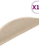 vidaXL Самозалепващи стелки за стълби сизал 15 бр 56x17x3 см бербер