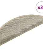 vidaXL Самозалепващи стелки за стълби сизал 30 бр 56x17x3 см