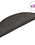vidaXL Самозалепващи стелки за стълби сизал 30 бр 56x17x3 см антрацит