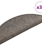 vidaXL Самозалепващи стелки за стълби сизал 30 бр 56x17x3 см сиво-бежови