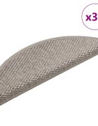 vidaXL Самозалепващи стелки за стълби сизал 30 бр 56x17x3 см сребристи