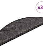 vidaXL Самозалепващи стелки за стълби сизал 30 бр 65x21x4 см антрацит