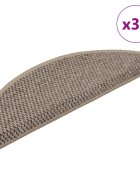 vidaXL Самозалепващи стелки за стълби сизал 30бр 56x17x3 см