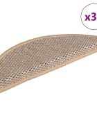 vidaXL Самозалепващи стелки за стълби сизал 30бр 56x17x3см светлобежов