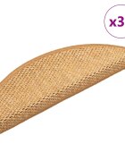 vidaXL Самозалепващи стелки за стълби вид сизал 30 бр 56x17x3 см сезал