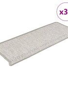 vidaXL Самозалепващи стелки за стълби вид сизал 30 бр 65x21x4 см