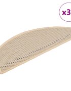 vidaXL Самозалепващи стелки за стълби вид сизал 30бр 65x21x4 см