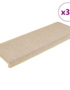 vidaXL Самозалепващи стелки за стълби вид сизал 30бр 65x21x4см Berber