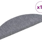 vidaXL Самозалепващи стелки за стъпала 10 бр светлосиви 56x17x3 см