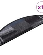 vidaXL Самозалепващи стелки за стъпала 15 бр черно-сиви 65x21x4 см