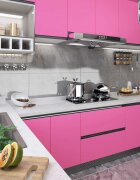 vidaXL Самозалепващо фолио за мебели розов гланц 500х90 см PVC