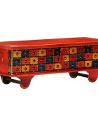 vidaXL Сандък за съхранение червен 110x40x40 см акация масив