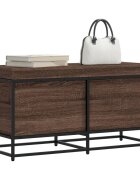 vidaXL Сандък за съхранение с капак кафяв дъб 100x40x515 см ПДЧ