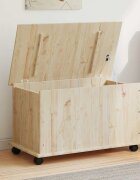 vidaXL Сандък за съхранение с колелца ALTA 73x395x43 см бор масив