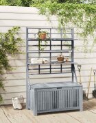 vidaXL Сандък за съхранение с пергола сив 99x55x160 см акация масив