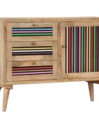 vidaXL Сайдборд 100x30x75 см мангово дърво масив
