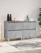 vidaXL Сайдборд 2 бр бетонно сив 60x35x70 см инженерно дърво