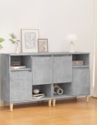 vidaXL Сайдборд 2 бр бетонно сив 60x35x70 см инженерно дърво