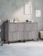 vidaXL Сайдборд 2 бр сив сонома 60x35x70 см инженерно дърво