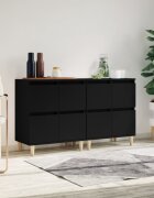 vidaXL Сайдборд 2бр черно 60x35x70 см инженерно дърво
