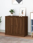 vidaXL Сайдборд 2бр кафяв дъб 375x355x675 см инженерно дърво