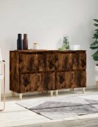 vidaXL Сайдборд 2бр опушен дъб 60x35x70 см инженерно дърво