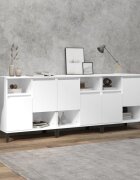 vidaXL Сайдборд 3бр бяло 60x35x70 см инженерно дърво