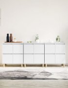vidaXL Сайдборд 3бр бяло 60x35x70 см инженерно дърво
