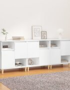vidaXL Сайдборд 3бр бяло 60x35x70 см инженерно дърво